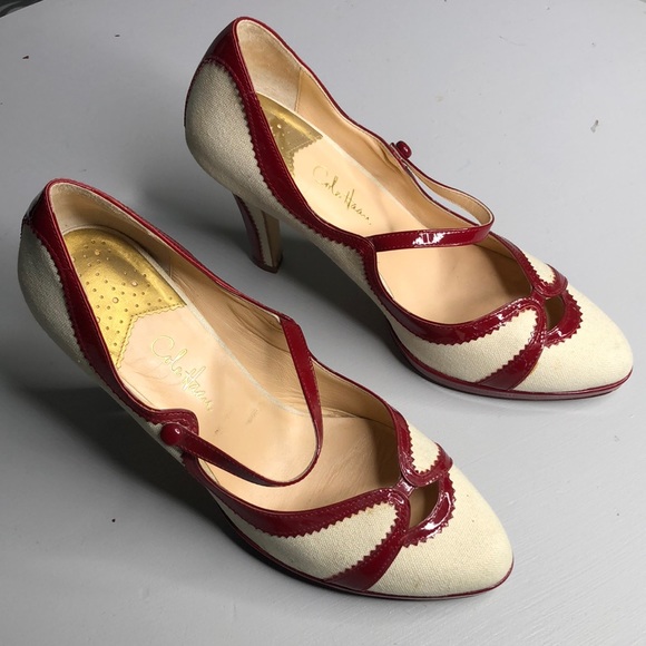 🎉HP🎉Cole Haan Nike Air canvas/red heels - Picture 2 of 7